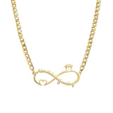 Personalized Crown Heart Name Necklace for Women