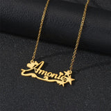 Personalized Stainless Steel Star Love Heart Name Necklace