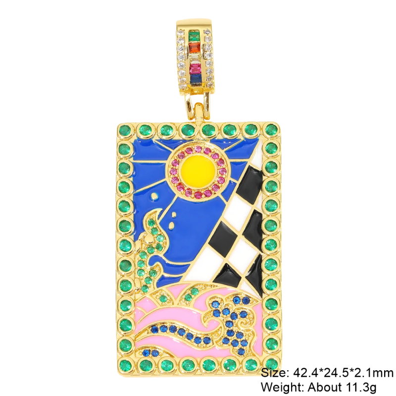 18K Real Plated Enamel Greek Evil Eye Pendant for Handicraft Charms Jewelry