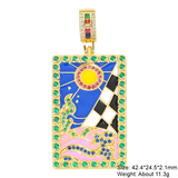 18K Real Plated Enamel Greek Evil Eye Pendant for Handicraft Charms Jewelry