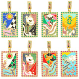 18K Real Plated Enamel Greek Evil Eye Pendant for Handicraft Charms Jewelry
