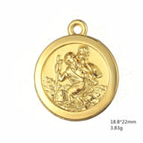 10pcs Saint Christopher Charms Rhodium Plating for DIY Jewelry