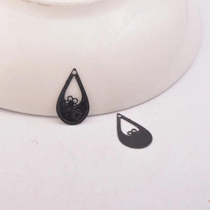 100pcs Water Drop Charms Brass Flower Earrings Findings