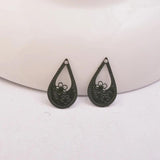 100pcs Water Drop Charms Brass Flower Earrings Findings