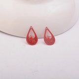100pcs Water Drop Charms Brass Flower Earrings Findings