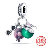 Colorful Zircon Four-leaf Clover Charm Bracelet 925 Silver Girl Birthday Gift
