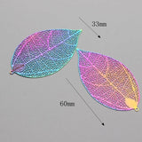 10pcs Rainbow Leaf Charms Pendant DIY Jewelry Making Accessories