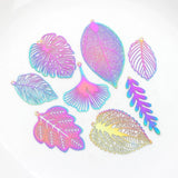 10pcs Rainbow Leaf Charms Pendant DIY Jewelry Making Accessories