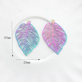10pcs Rainbow Leaf Charms Pendant DIY Jewelry Making Accessories