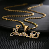 Acheerup Stainless Steel Crown Zircon Necklace