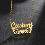 Personalized Name Heart Necklace Steel Butterfly Ball Tree Pendant