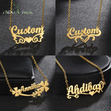 Personalized Name Heart Necklace Steel Butterfly Ball Tree Pendant