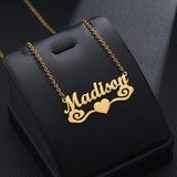 Personalized Name Heart Necklace Steel Butterfly Ball Tree Pendant