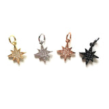 5 Micro Zirconia Paved Star Charms for Jewelry Making