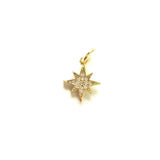 5 Micro Zirconia Paved Star Charms for Jewelry Making