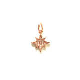 5 Micro Zirconia Paved Star Charms for Jewelry Making