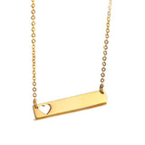Heart Bar Stainless Steel Women Choker Necklace