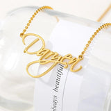 Custom Name Necklace Stainless Steel Cursive Font Choker Gift