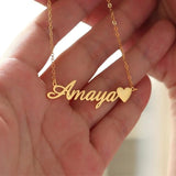 Stainless Steel Heart Name Necklace Personalized Choker