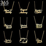 Heart Couple Names Necklace Stainless Steel for Girlfriend Wife