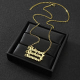 Heart Couple Names Necklace Stainless Steel for Girlfriend Wife