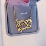 Heart Couple Names Necklace Stainless Steel for Girlfriend Wife