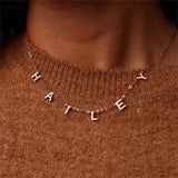 Stainless Steel Initial Letters Choker Necklace Men Women Chain