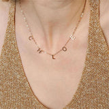 Stainless Steel Initial Letters Choker Necklace Men Women Chain