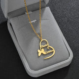 Personalized Double Name Necklace Stainless Steel Collar Butterfly Jewelry