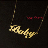 Personalized Name Charm Necklace Choker Box Chain Jewelry