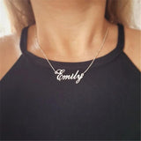 Personalized Name Charm Necklace Choker Box Chain Jewelry