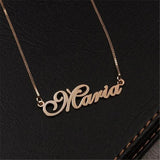 Personalized Name Charm Necklace Choker Box Chain Jewelry