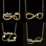 Acheerup Double Names Women Necklace Stainless Steel Love Pendant Jewelry