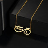 Acheerup Double Names Women Necklace Stainless Steel Love Pendant Jewelry
