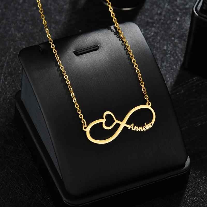 Personalized Infinity Names Necklace Stainless Steel Jewelry