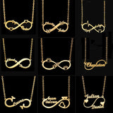 Personalized Infinity Names Necklace Stainless Steel Jewelry