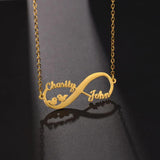 Personalized Infinity Names Necklace Stainless Steel Jewelry