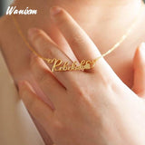 Personalized Name Necklace Women Stainless Steel Heart Zircon Pendant