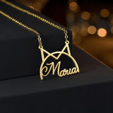Hollow out Cat Feather Stainless Steel O-Chain Necklace