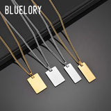 Personalized Stainless Steel Name ID Bar Couple Necklaces For Women Men