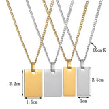 Personalized Stainless Steel Name ID Bar Couple Necklaces For Women Men