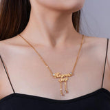 Atoztide Personalized Zircon Necklace - Stainless Steel Pendant