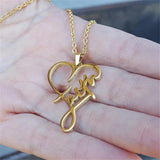 Stainless Steel Faith Necklace Dainty Heart Necklace Blessed Christian Jewelry