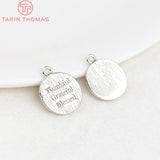 10PCS Platinum Brass Round Letter Charms Pendants