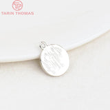 10PCS Platinum Brass Round Letter Charms Pendants