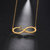 Sipuris Infinity Symbol Necklace Personalized Stainless Steel Women Jewelry