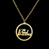 Personalized Circle Name Stainless Steel Necklace