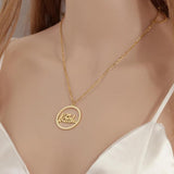 Personalized Circle Name Stainless Steel Necklace