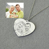 Personalized Picture Necklace, Engraved Photo Jewelry, Family Keepsake