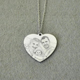 Personalized Picture Necklace, Engraved Photo Jewelry, Family Keepsake
